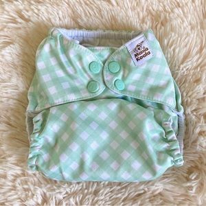Mama Koala Green Plaid Pocket Diaper
